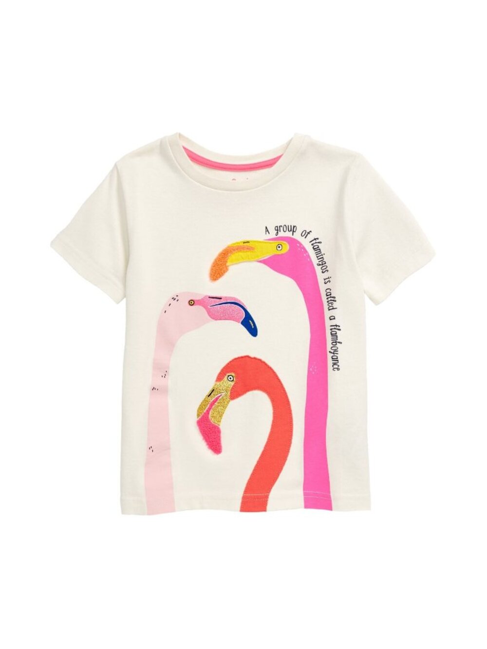 Mini Boden Flamingo Applique Tee, Size 11/12